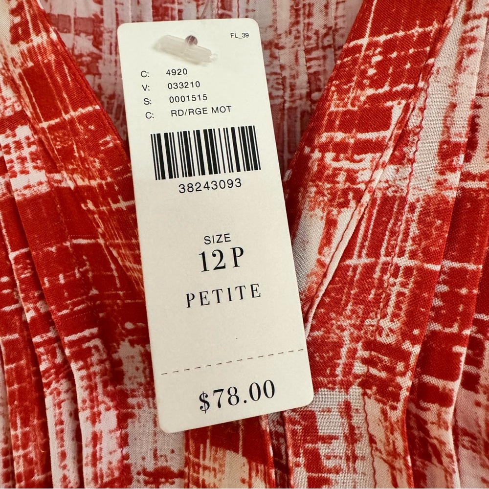 LAST CHANCE JAN 2026 NWT! Anthro Calia Top buttondown shirt red orange 12p - Picture 4 of 15